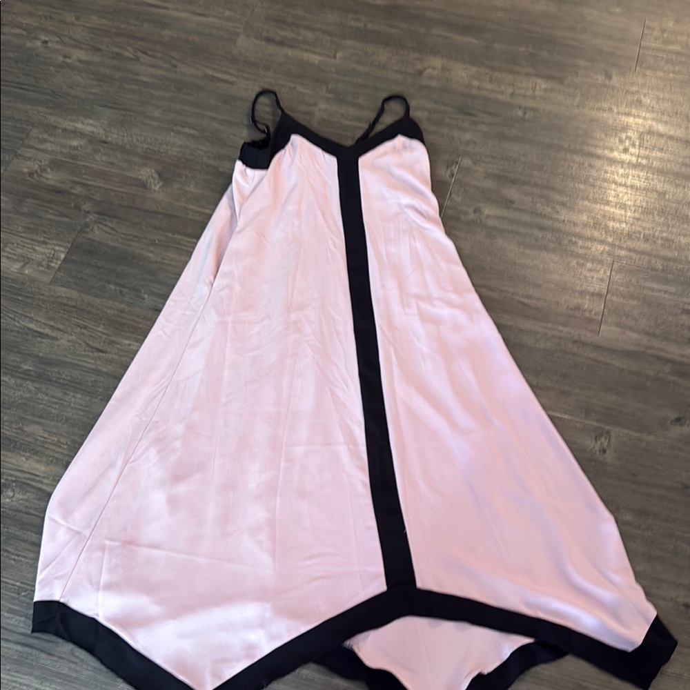 Elegant Pink and Black Maxi Dress